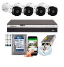 Kit CFTV Intelbras HD 4 Câmeras 1120B DVR MHDX 3104 C/HD 250gb