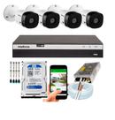 Kit CFTV Intelbras HD 4 Câmeras 1120B DVR MHDX 3104 C/HD 500gb