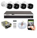 Kit CFTV Intelbras HD 4 Câmeras 1120B DVR MHDX 3104 S/HD Kit CFTV Intelbras HD 4 Câmeras 1120B DVR MHDX 3104 S/HD