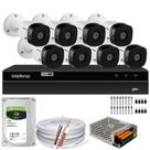 Kit Cftv Monitoramento 8 Cameras Intelbras 1120b Dvr 1216 1tb