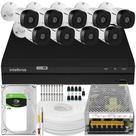 Kit Cftv Monitoramento 9 Cameras Intelbras 1120b Dvr 1216 C/HD 1TB