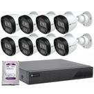 Kit CFTV Motorola DVR 8 Canais + 8 Câmeras de Segurança Bullet com Visão Noturna Full HD 2MP 1080P IP66 20 metros + HD Western Digital 2TB Purple