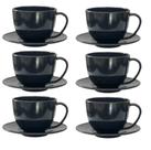 Kit Chá Capuccino180ml (ACRILICO) Mesa posta 6 Xicaras e 6 Pires Redondos ( Plástico)