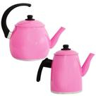 Kit Chaleira E Bule Gulê Alumínio 2 Peças Rosa