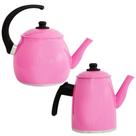 Kit Chaleira E Bule Gulê Alumínio 2 Peças Rosa Kit Chaleira E Bule Gulê Alumínio 2 Peças Rosa