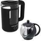 Kit Chaleira Elétrica Inox e Vidro 1,5 L 110V com Jarra Infusora Inox ou Preta 750 ML