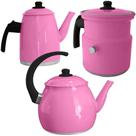 Kit Chaleira Leiteira E Bule Gulê Alumínio 3 Peças Rosa Kit Chaleira Leiteira E Bule Gulê Alumínio 3 Peças Rosa