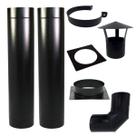 Kit cham preto 9pol 2M completo c/chapeu chinês/curva 90
