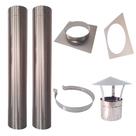 Kit Chaminé 5Pol Inox 304 2M Chapeu Chines/Adap/Acab/Abraç Kit Chaminé 5Pol Inox 304 2M Chapeu Chines/Adap/Acab/Abraç