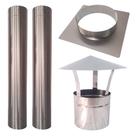 Kit chaminé 7pol inox 304 2M C/ adaptador e chapeu Chinês