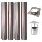 Kit chaminé 7pol inox 304 4M C/ adaptador e chapeu Chinês