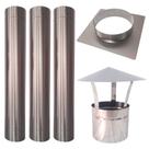 Kit chaminé 9pol inox 304 3M C/ adaptador e chapeu Chinês
