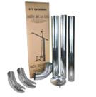 Kit Chaminé Com 3 Canos Curva Chapéu 110mm Em Aço Galvanizado Para Casa Fogão a Lenha Lareira - N1 AMZ