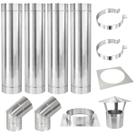 Kit Chaminé Completo Inox 430 4 Dutos 6 Chapéu Curvas 45