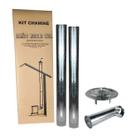Kit Chaminé Para Fogão A Lenha 2 Canos 1m + Joelho + Chapéu Galvanizado 110mm Nº1 - Hedlund Kit Chaminé Para Fogão A Lenha 2 Canos 1m + Joelho + Chapéu Galvanizado 110mm Nº1 - Hedlund