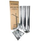 Kit Chaminé Para Fogão A Lenha 3 Canos 1m + Joelho 90º + Chapéu + Telha Portuguesa - Hedlund