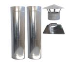 Kit Chaminé Tubo 2m 7 Pol Galvanizado Chinês Adaptador