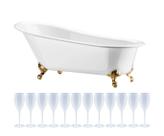 Kit Champanheira Branca Banheira P/12 Garrafas + 12 Taças