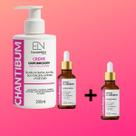 KIT CHANTYBUM para dexar o BUMBUM lisinho, durinho e sem foliculite 2 Séruns CLARESKIN clareadores de axilias, virilas e partes íntimas PH FEMININO