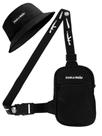 Kit Chapeu Bucket Preto + Shoulder Bag Mini Bolsa Lateral Masculina Alça Sequencia Kit Chapeu Bucket Preto + Shoulder Bag Mini Bolsa Lateral Masculina Alça Sequencia