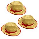 Kit Chapéu De Palha Malandrinho Festa Junina 3 peças