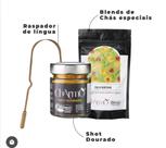 Kit Chármo com Chá orgânico, Shot Dourado e raspador de língua