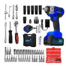 Kit Chave Catraca 46 Peças Profissional + Furadeira de Impacto Parafusadeira 48v 2300 rpm
