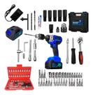 Kit Chave Catraca 46 Peças Profissional + Furadeira de Impacto Parafusadeira 48v 2300 rpm
