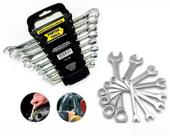 Kit Chave Catraca Boca Estrela Combinada 8 Peças 6 A 17 Mm