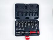 Kit Chave Catraca Cabeça Flexível e Bits 20 PCS Bravus Force Kit Chave Catraca Cabeça Flexível e Bits 20 PCS Bravus Force