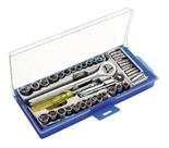 Kit Chave Catraca Reversível Jogo Soquetes 40 Pçs + Estojo