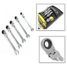 Kit Chave Combinada Catracada Cabeça Articulada Móvel 5Pçs