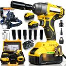 Kit Chave De Impacto Furadeira 2x Bateria + Lanterna de Cabeça Led