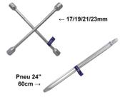 Kit Chave De Roda 4 Bocas Vários mm E Espatula Pneu 24" 60cm Kit Chave De Roda 4 Bocas Vários mm E Espatula Pneu 24" 60cm