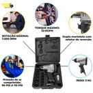Kit Chave Impacto Pneumática 1/2 Polegada 32Kgf 17 Peças Kit Chave Impacto Pneumática 1/2 Polegada 32Kgf 17 Peças