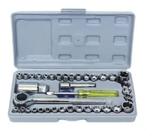 Kit Chave Soquete Catraca 3/8x17cm Canhão 40 Pcs Aço Carbono
