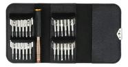 Kit Chaves Precisão 25 Em 1 Multiuso Knup Aço Inoxidável Imã Estojo Couro