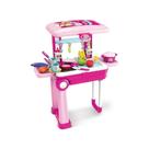 Kit Chef Cozinha 2 Em 1 Faz De Conta Brinquedo Infantil Maleta Comida Cozinhar Fogão Com Luz Criatividade
