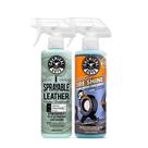 Kit Chemical Guys Limpador e Condicionador de Couro 473ml & Brilho para Pneus 473ml Kit Chemical Guys Limpador e Condicionador de Couro 473ml & Brilho para Pneus 473ml