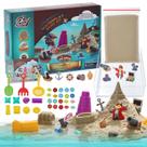 Kit Chico Land Waterplay & Sensory Sand areia pirata de 2,2 libras para crianças a partir de 4 anos, água e areia para brincar com moldes, gemas e ferramentas, preenchedor de lixo sensorial não tóxico e sem bagunça