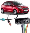 Kit Chicote de Ligação + Chicote Adaptador de Antena Ford Ka 2015 2016 2017 2018