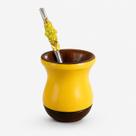 Kit Chimarrão Premium: Cuia Colorida e Bomba Aço Inox Durável 2 Pçs