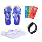 kit Chinelo Menino Personagem Infantil Sonic Branco + Game Boy + Relógio