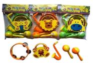 Kit Chocalho E Instrumento Musical Com 5 Peças Miki Toy