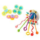 Kit Chocalho Mordedor + 3 Spinner Baby Interativo Montessori