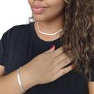 Kit chocker e pulseira laminada banhado a prata 925 presente Kit chocker e pulseira laminada banhado a prata 925 presente