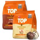 Kit chocolate gotas branco + ao leite 400g top harald