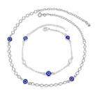Kit Choker + Pulseira Olho Grego Zircônia Banhado a Prata Kit Choker + Pulseira Olho Grego Zircônia Banhado a Prata