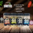 Kit Churras Smiths Sal de Parrilla Argentino, Defumado, Lemon Pepper e Pimenta Preta