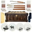 Kit Churrasco 24 Peças Caixa Container
